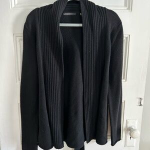 Elie Tahari Black Textured Knit Cardigan